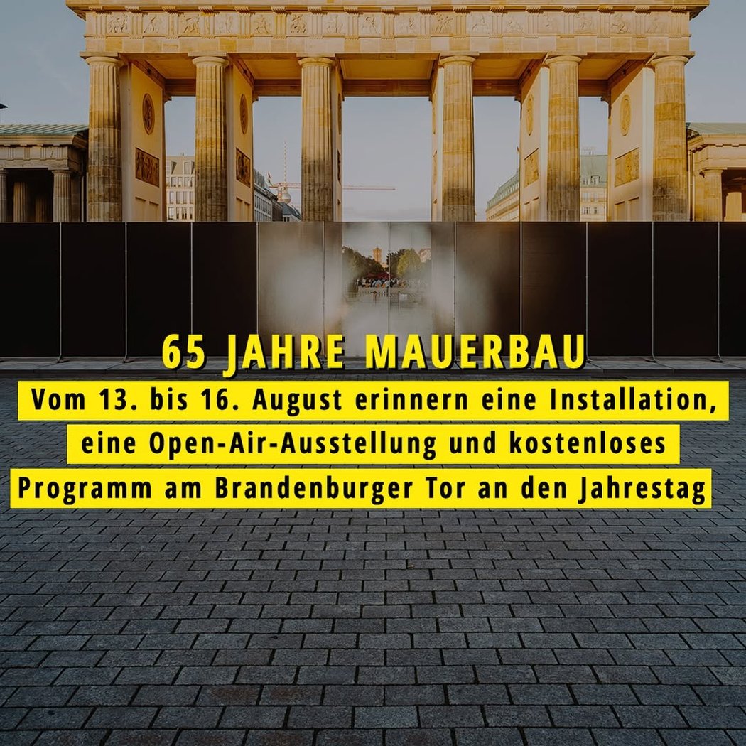 Programm zum 65. Jahrestag des Baus der Berliner Mauer 1