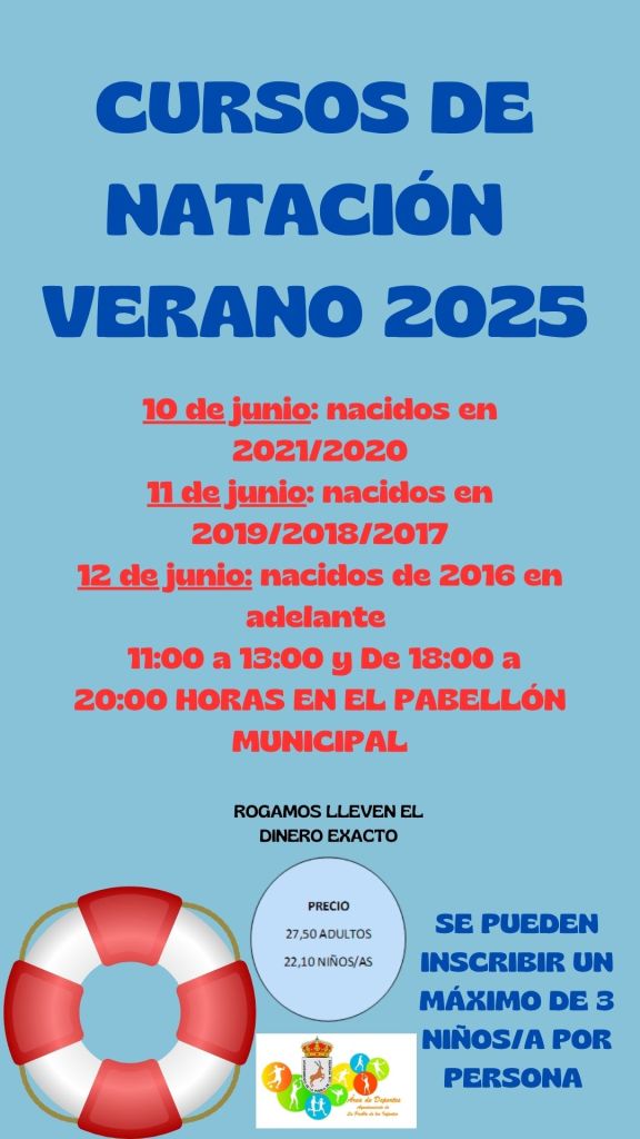 CURSOS DE NATACIÓN VERANO 2025 1