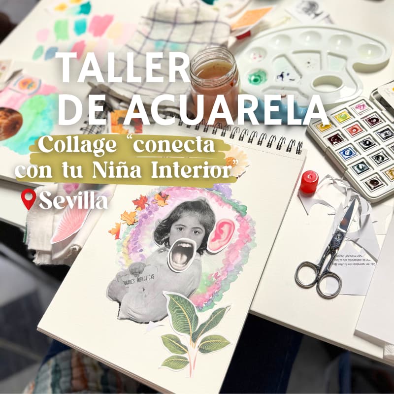 Taller Collage Niña Interior y Acuarela 1
