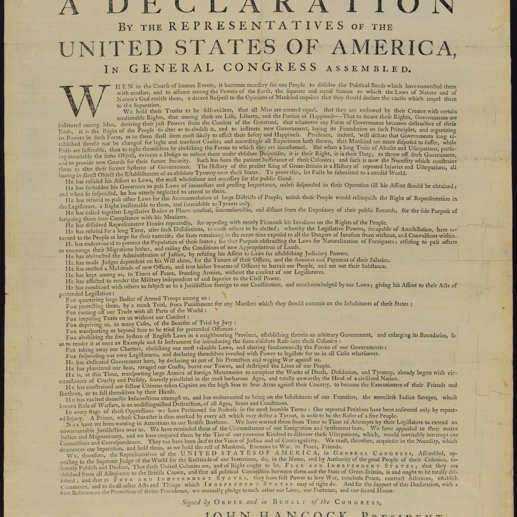 Declarations: Printing a New Nation 1
