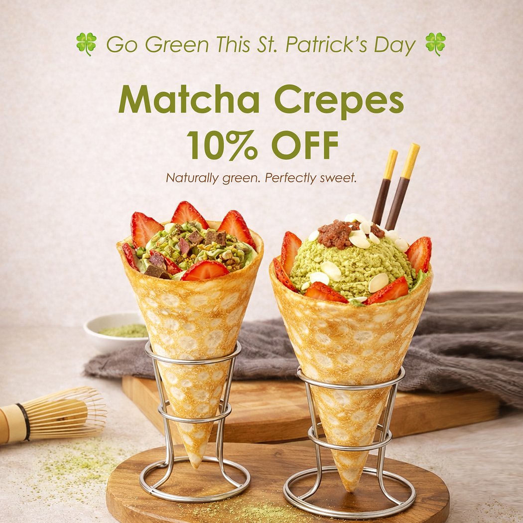 St. Patrick’s Day Matcha Crepes Discount 1