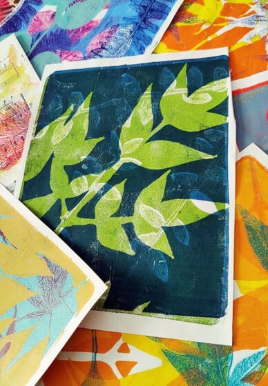 GEL PRINTED GREETING CARD WORKSHOP 1