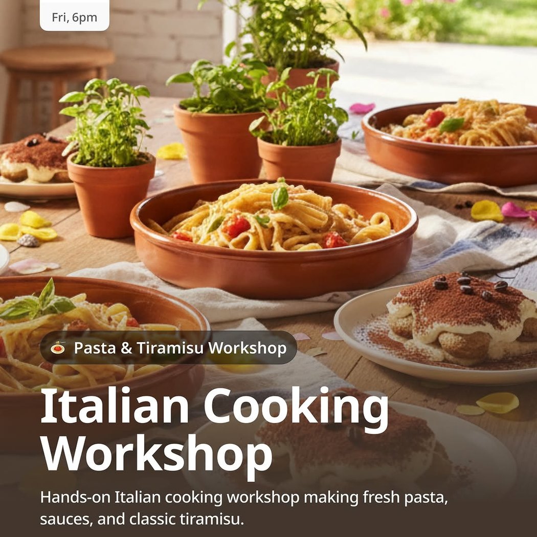 Italian Fresh Pasta & Tiramisu Workshop 1