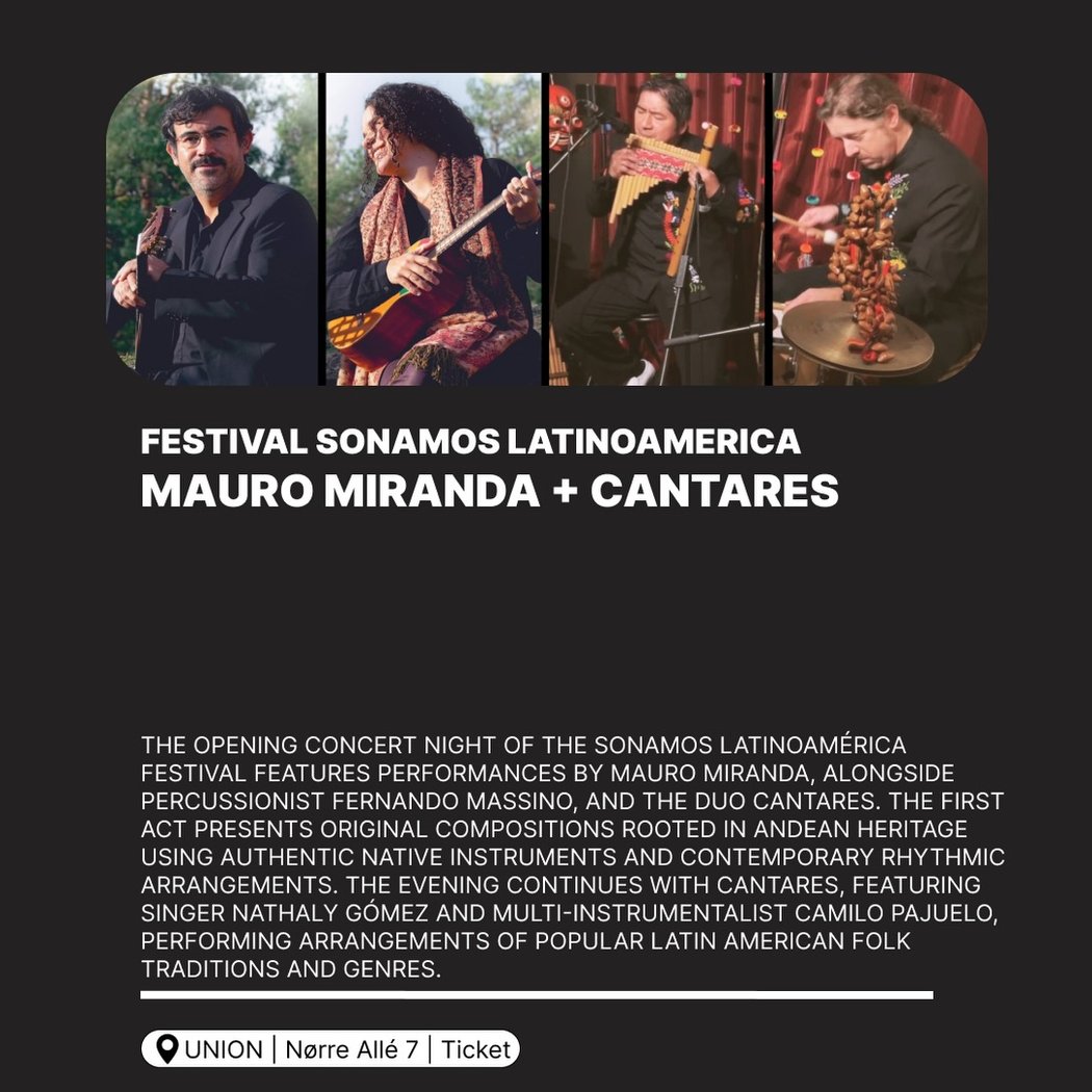 FESTIVAL SONAMOS LATINOAMERICA (Opening Concert Night with Mauro Miranda + Cantares)