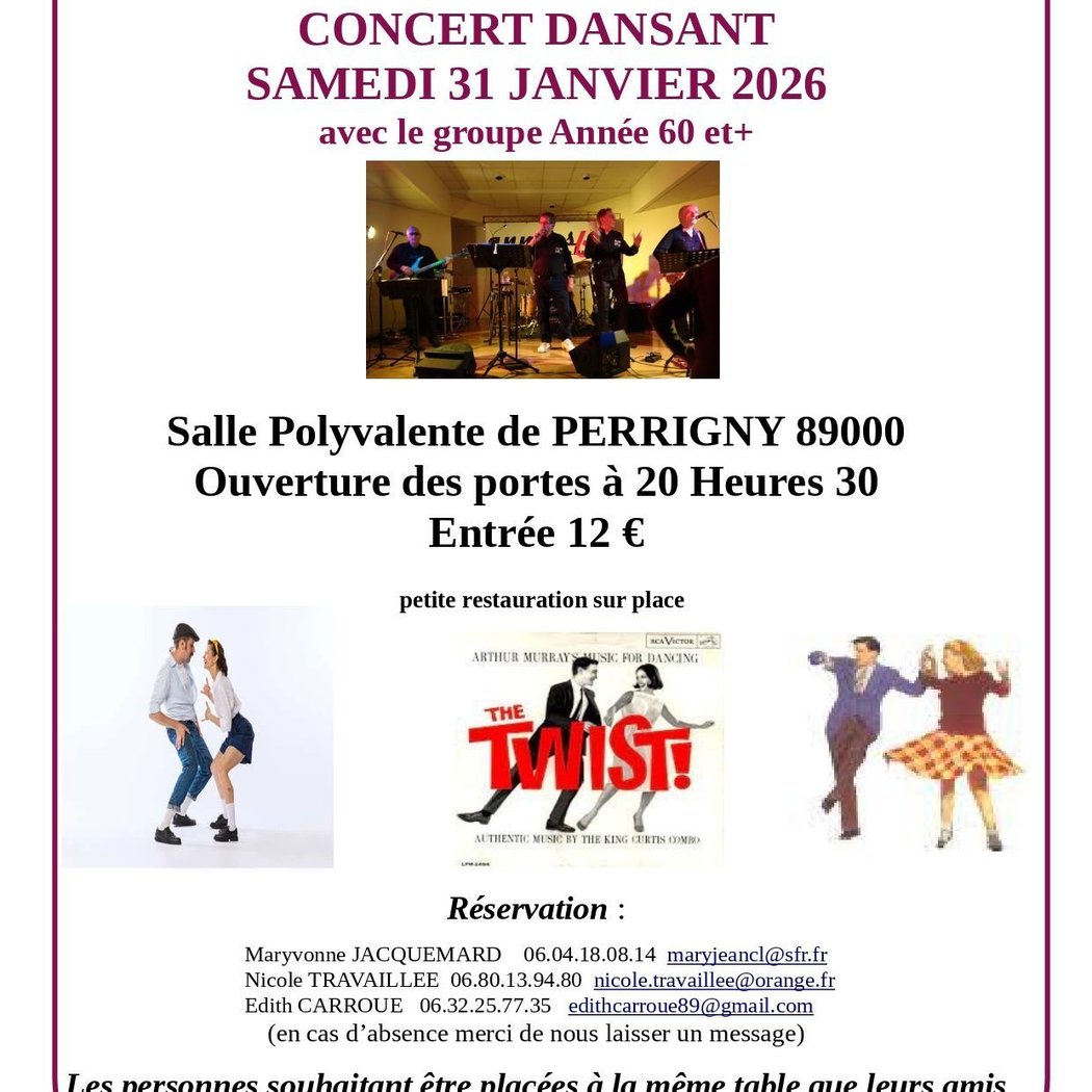 Soirée dansante avec le groupe Années 60 et plus 1