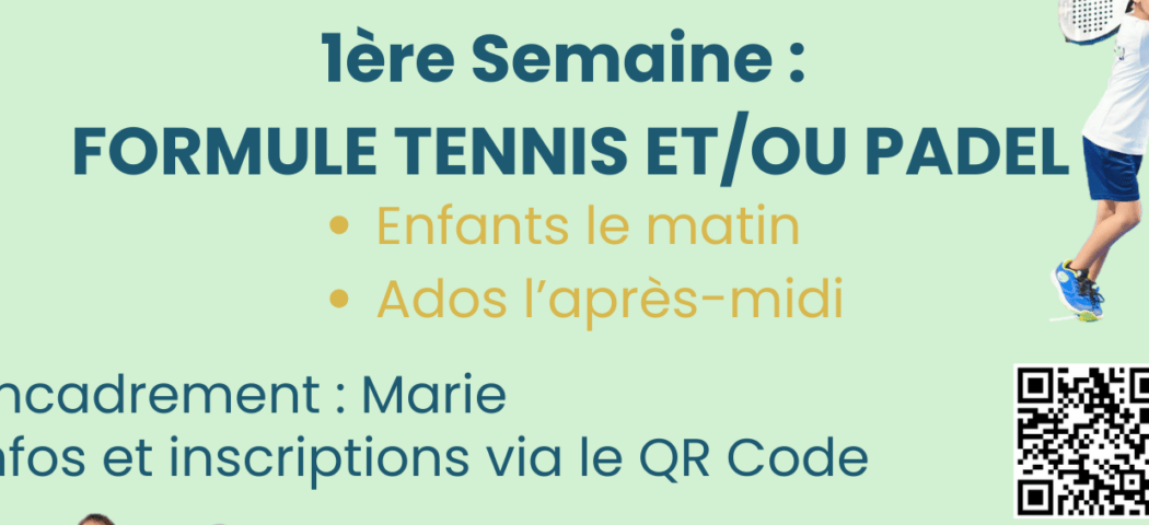 Stage Jeunes - Vacances d'Avril (Tennis) 1