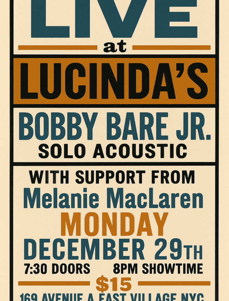 Bobby Bare Jr w/ support from Melanie Maclaren 1