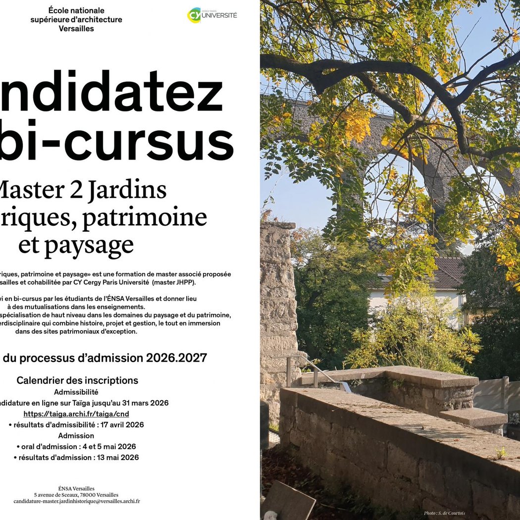 Master Jardins Historiques, Patrimoine, Paysage (JHPP) 1
