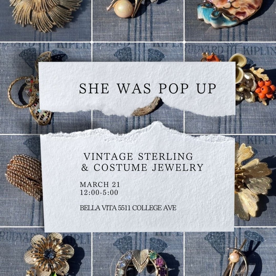 She Was Pop Up featuring vintage sterling and costume jewelry 1