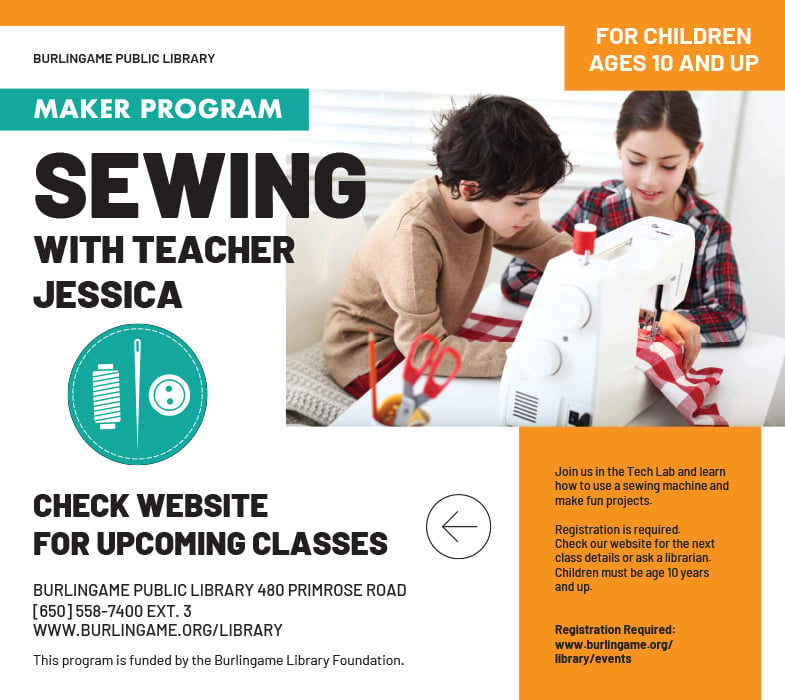 Maker Program; Beginning Sewing with Teacher Jessica In-Person 1