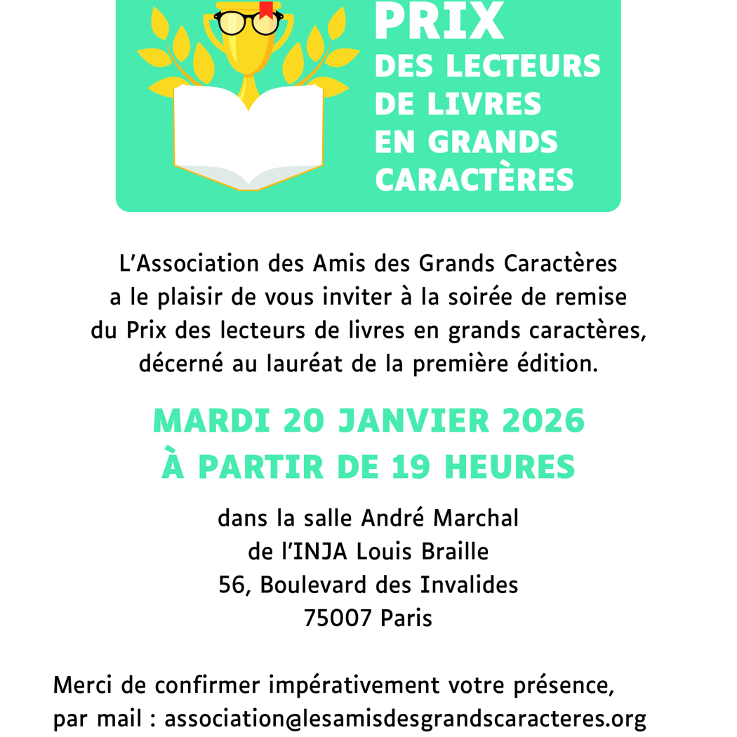 Prix des lecteurs de livres en grands caractères 1