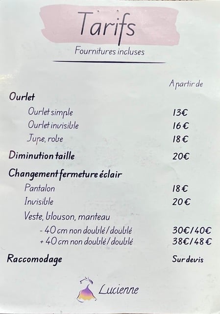 Service de retouches avec Gwendie de l'Atelier de Lucienne
