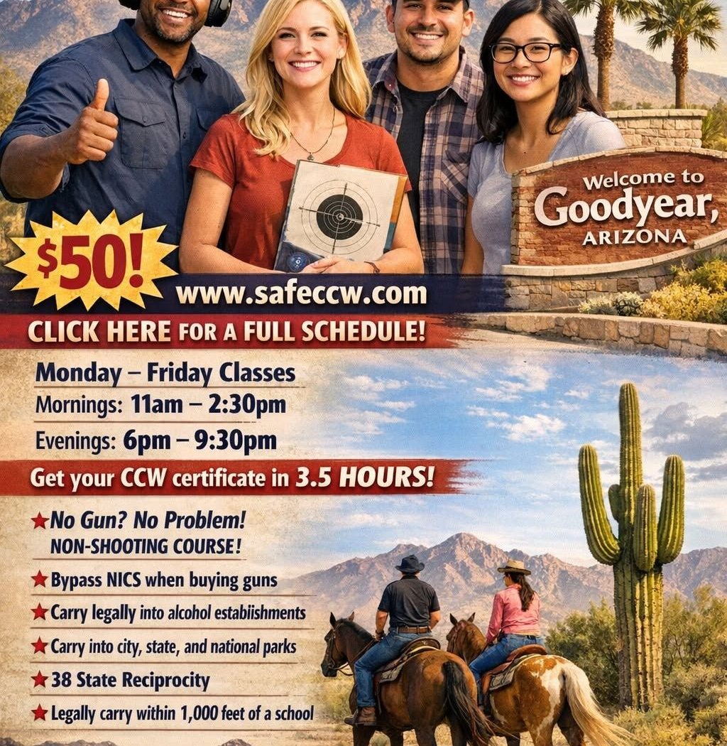 Multi-state recognized Concealed Carry Permit Coming to goodyear! 1