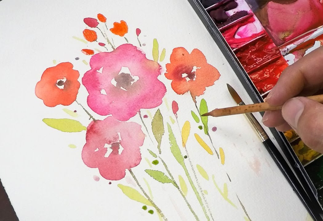 Watercolor and Embroidery Workshop 3
