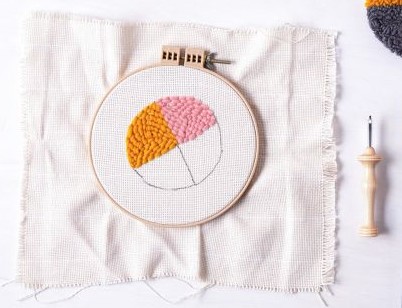 Mindful Crafting: Punch Needle Coaster 1
