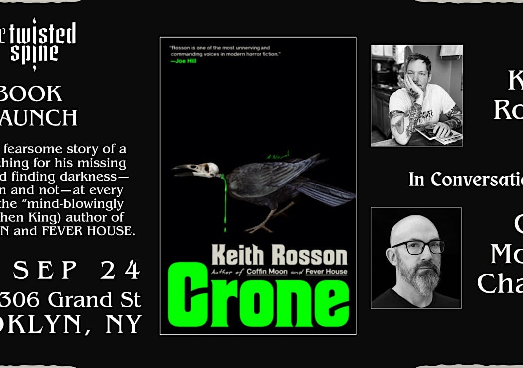BOOK LAUNCH: CRONE by Keith Rosson 1