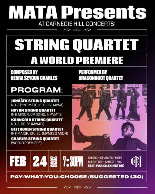 STRING QUARTET - A World Premiere composed by Kebra Seyoun Charles performed by DragonBoot Quartet 1