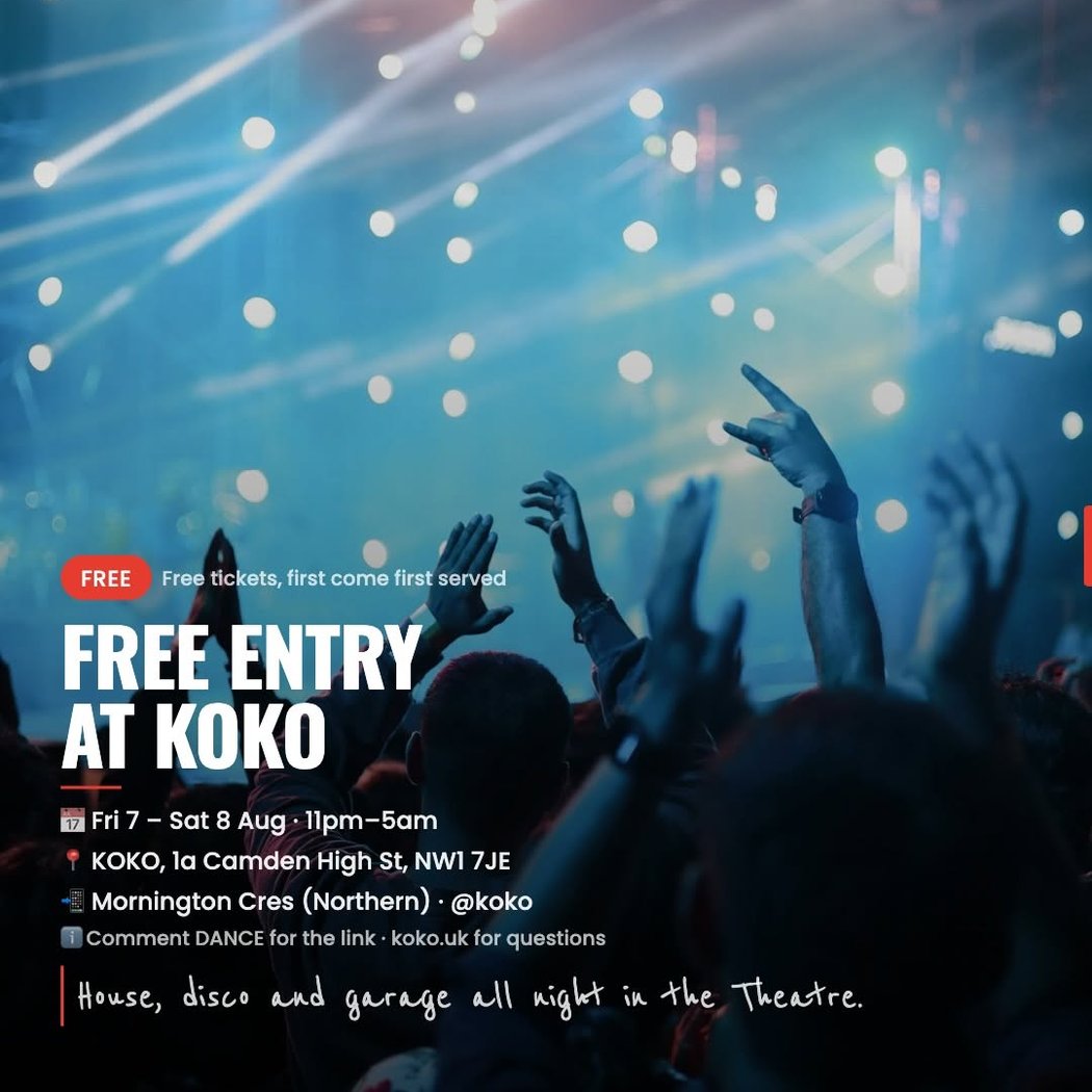 FREE ENTRY AT KOKO 1
