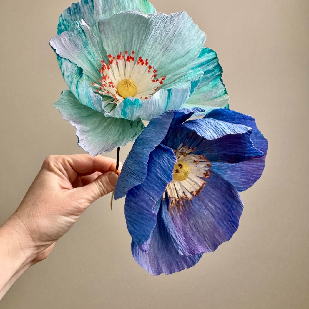 Atelier Paper Flower Pavot Fleur en papier en trompe l'oeil 1