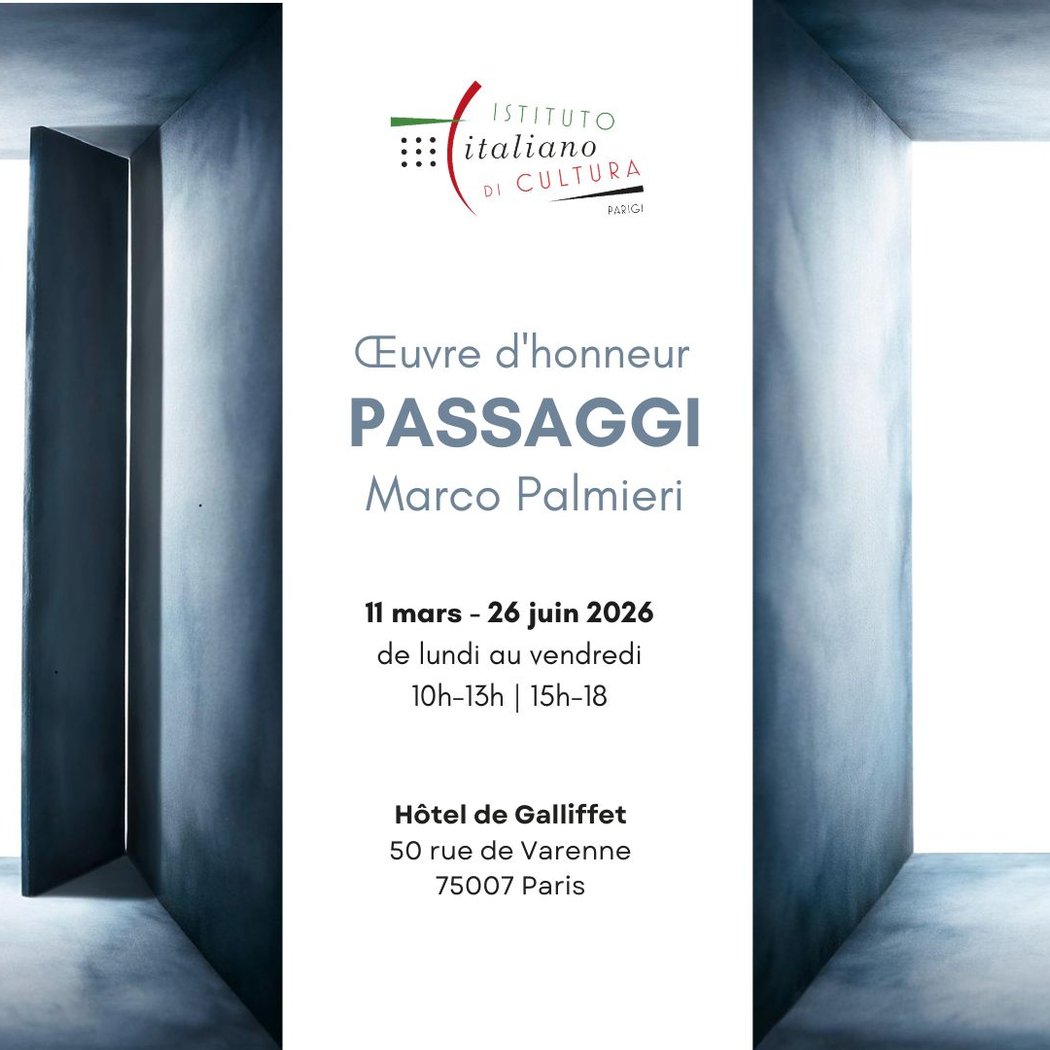 Vernissage / Marco Palmieri: Passaggi / Œuvre d’Honneur