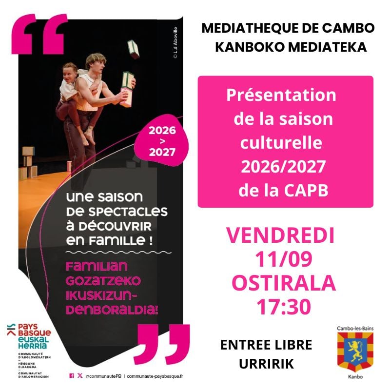 Présentation de la saison culturelle 2026/2027 de la CAPB