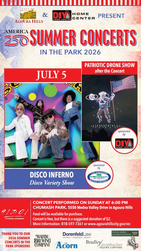 Disco Inferno at Agoura Hills Concert in the Park 1