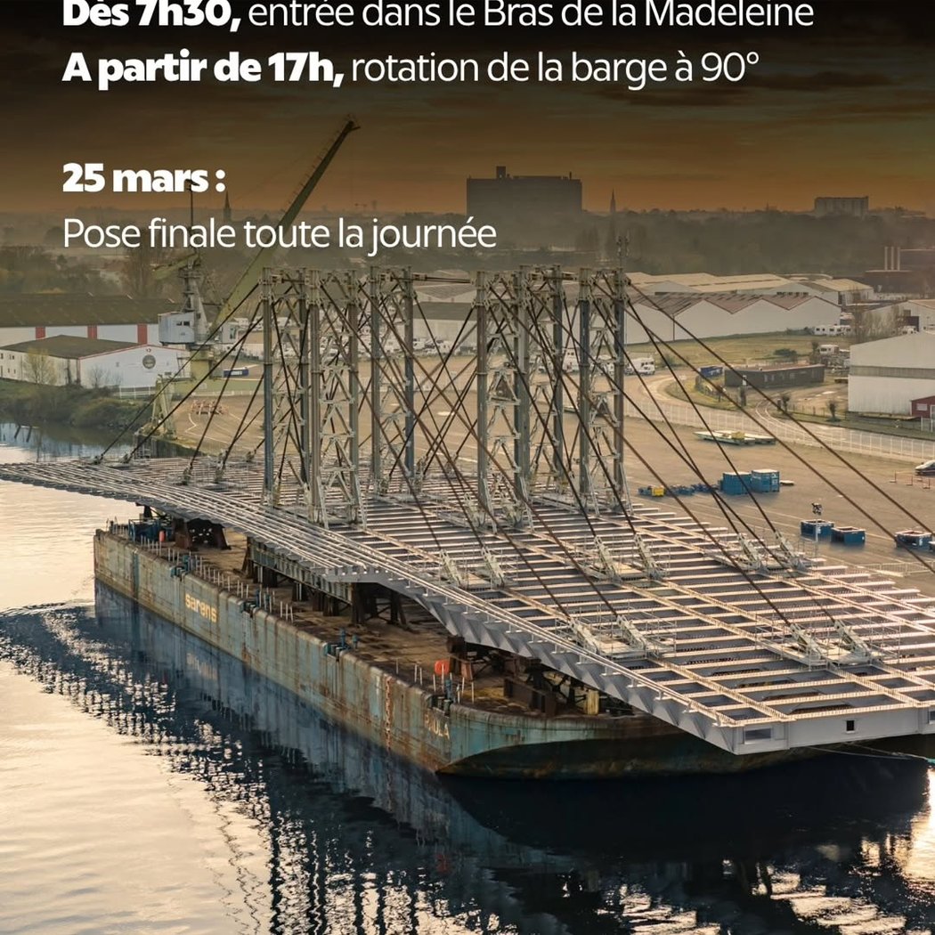 Pose finale du tablier du pont Anne-de-Bretagne 2