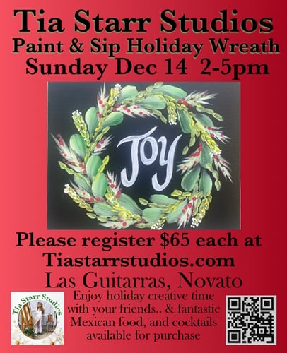 Paint & Sip Holiday Wreath 1