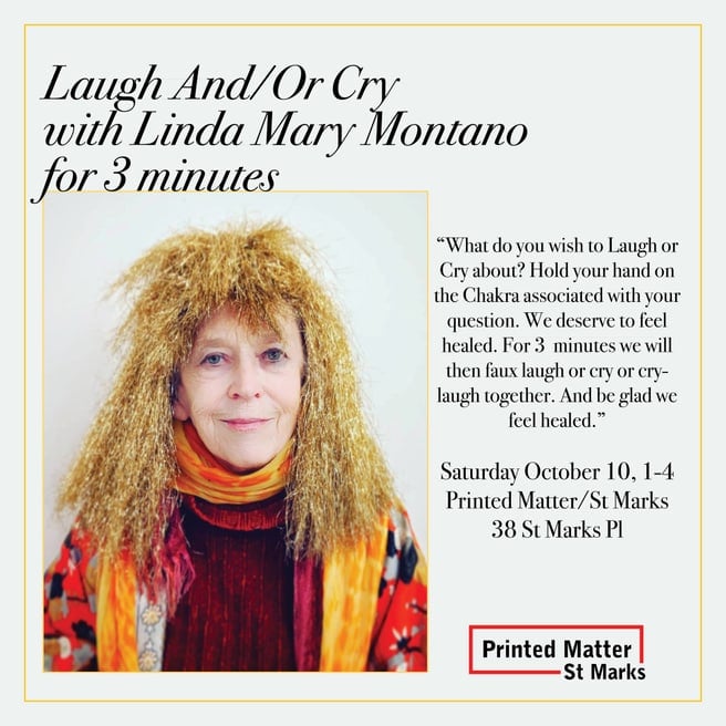 Laugh And Or Cry with Linda Mary Montano for 3 Minutes 1