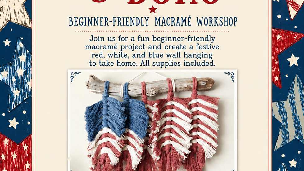 Red, White & Boho Macramé Workshop 1