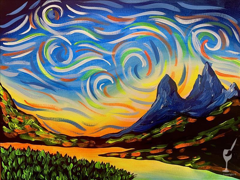 Neon Starry Night 1