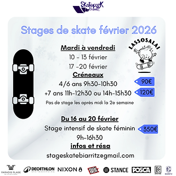 Stages de skate février 2026 1