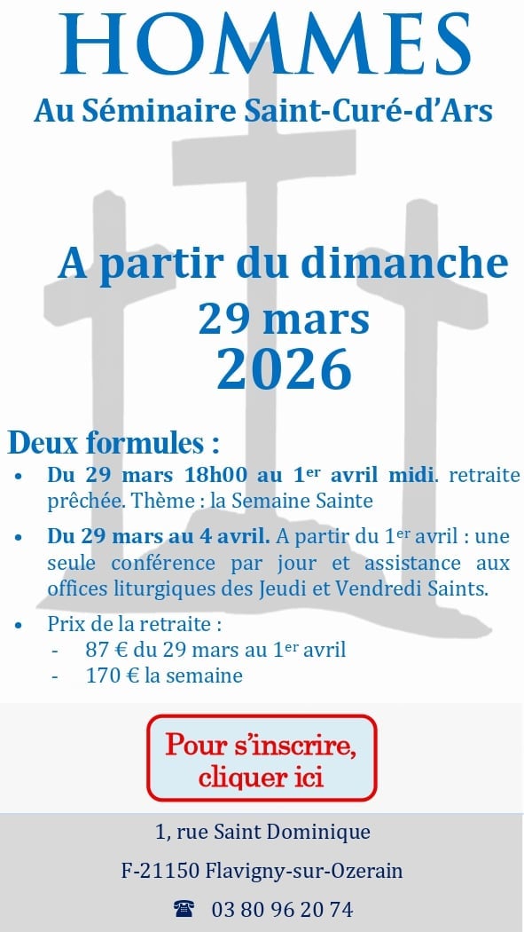 Retraite de Semaine Sainte pour hommes 1