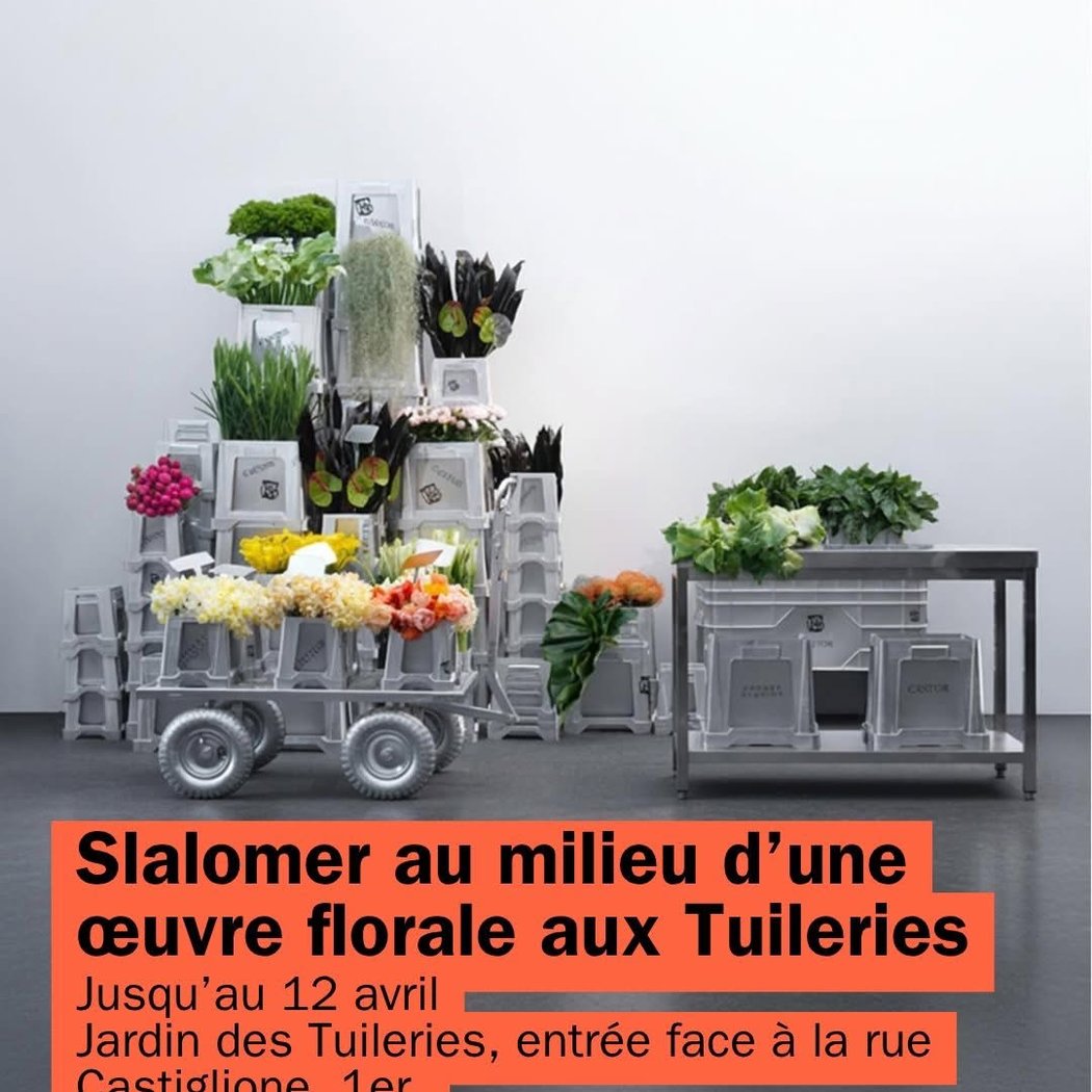 Slalomer au milieu d'une œuvre florale 1