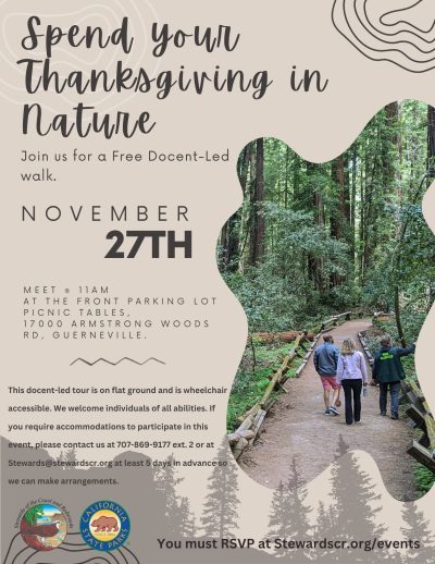2025 Thanksgiving docent-led walk in Armstrong Redwoods 1