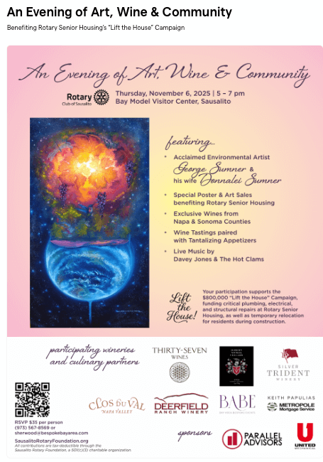An Evening of Art, Wine & Community Benefiting Rotary Senior Housing’s 'Lift the House' Campaign 2