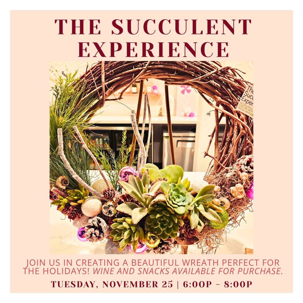 Holiday Grapevine Succulent Wreath Workshop 1