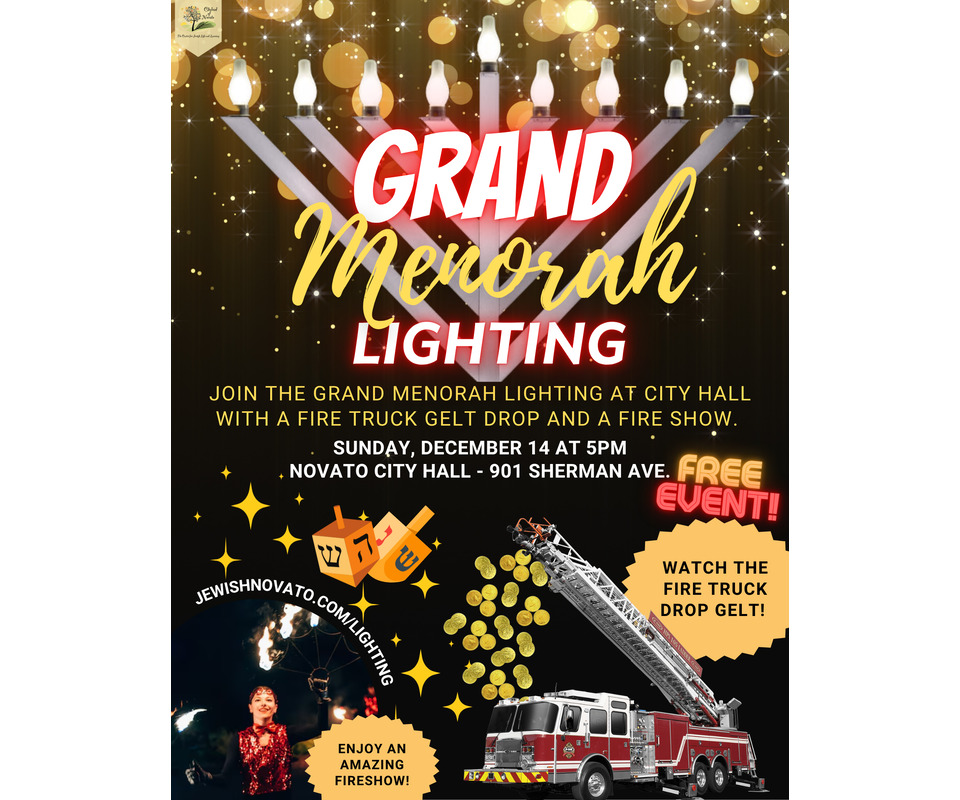 Menorah Lighting and Fire Truck Gelt Drop 1