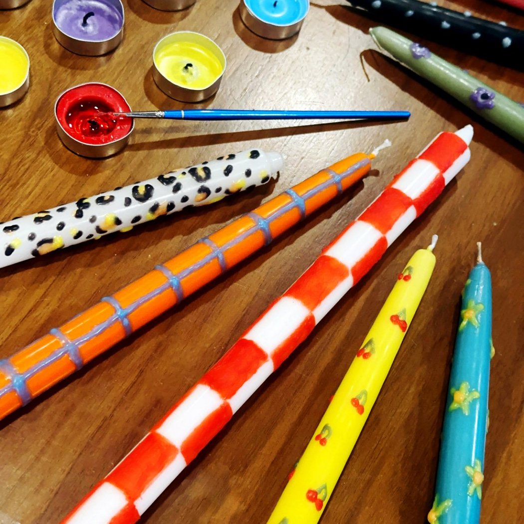 Hand-Painted Taper Candles 2