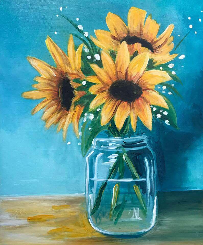 Sunflowers in a Glass 1