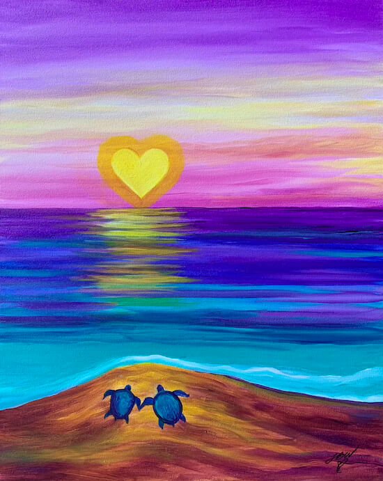 Sea Turtle Sunset 1