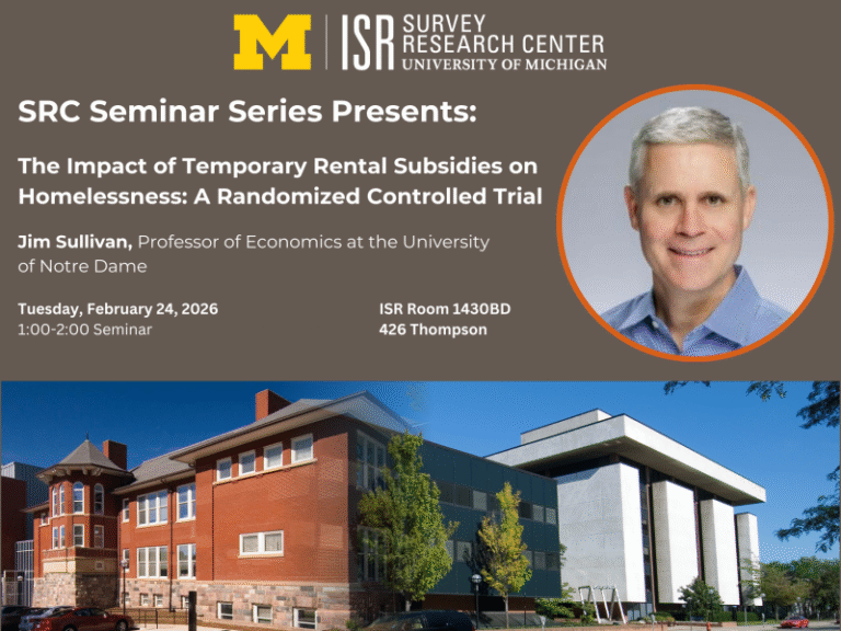 SRC Seminar Series Presents: The Impact of Temporary Rental Subsidies on Homelessness: A Randomized Controlled Trial 1