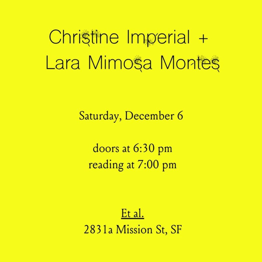 Christine Imperial & Lara Mimosa Montes - Conversation + Reading 1