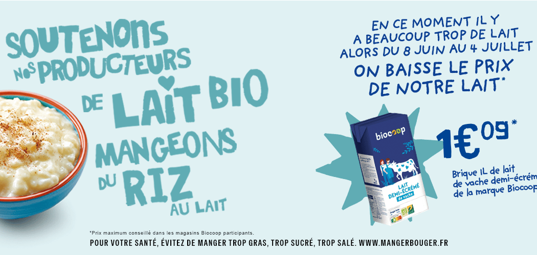 Baisse du prix du lait de vache demi-écrémé UHT Biocoop 2