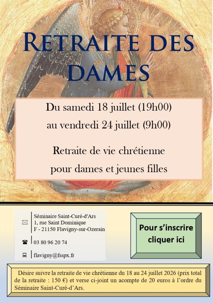Retraite de vie chrétienne pour dames et jeunes filles 1