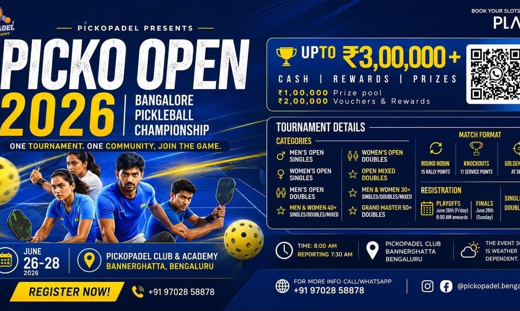 Picko Open 2026 - Bangalore Biggest Open Pickleball Championship