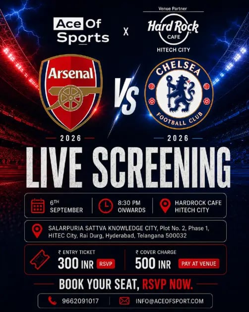 Arsenal VS Chelsea. Live Screening 1