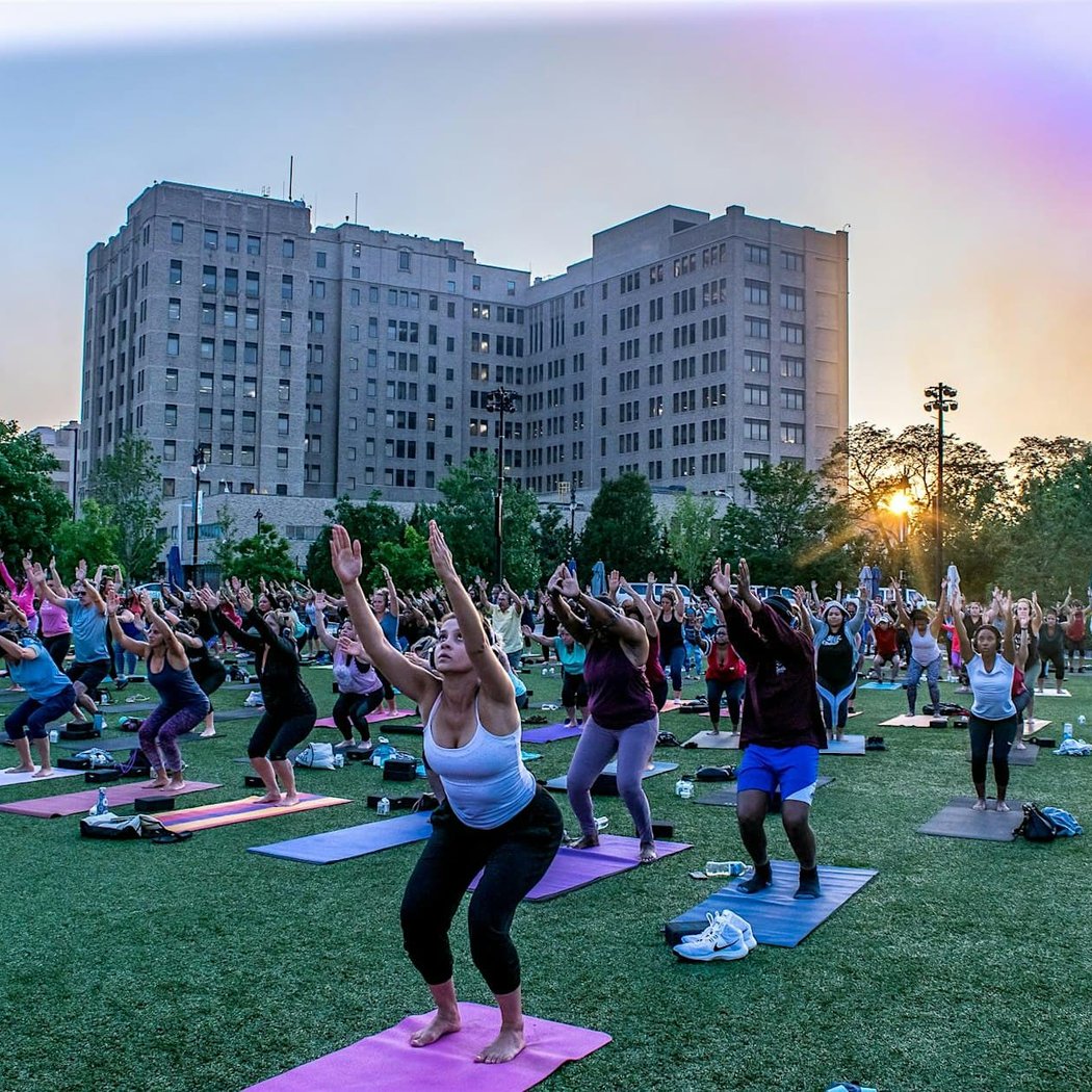 City Glow Yoga at Perk Plaza Park 1