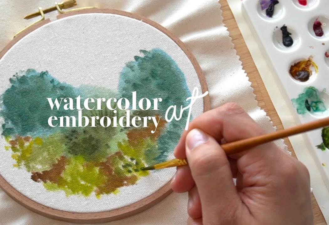 Watercolor and Embroidery Workshop 1