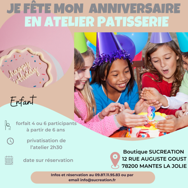 Je fête mon anniversaire en atelier pâtisserie - FORFAIT 6 ENFANTS 1